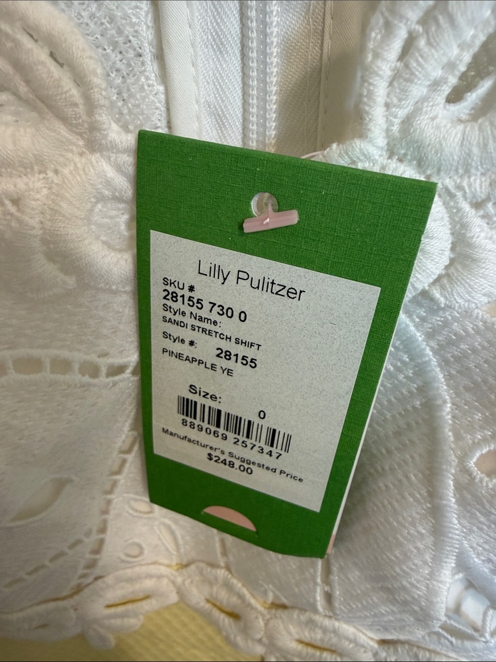 Lilly Pulitzer 🍋White Crochet Top Yellow Dress - Picture 8 of 16